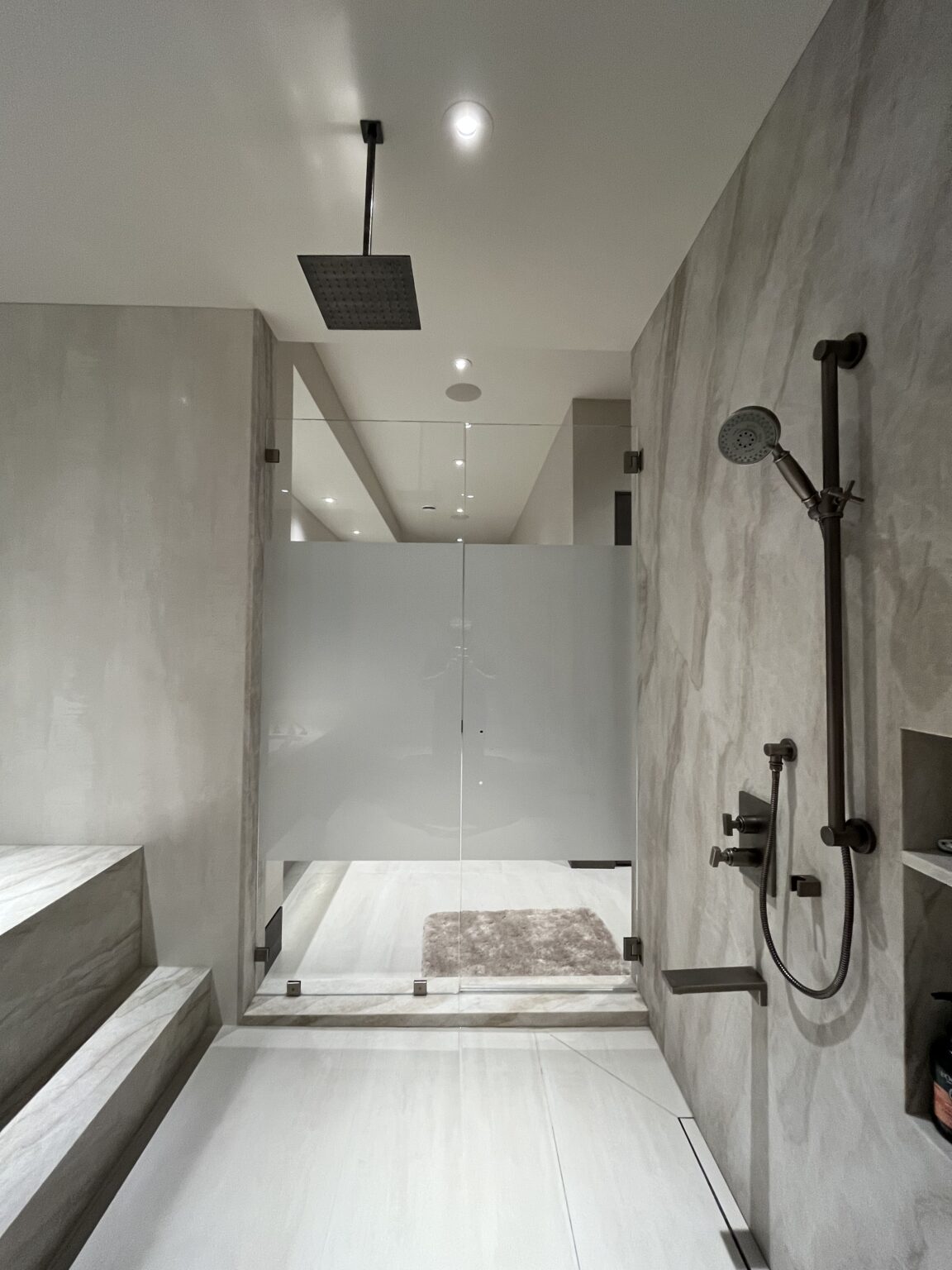 frosted band for shower glass for privacy