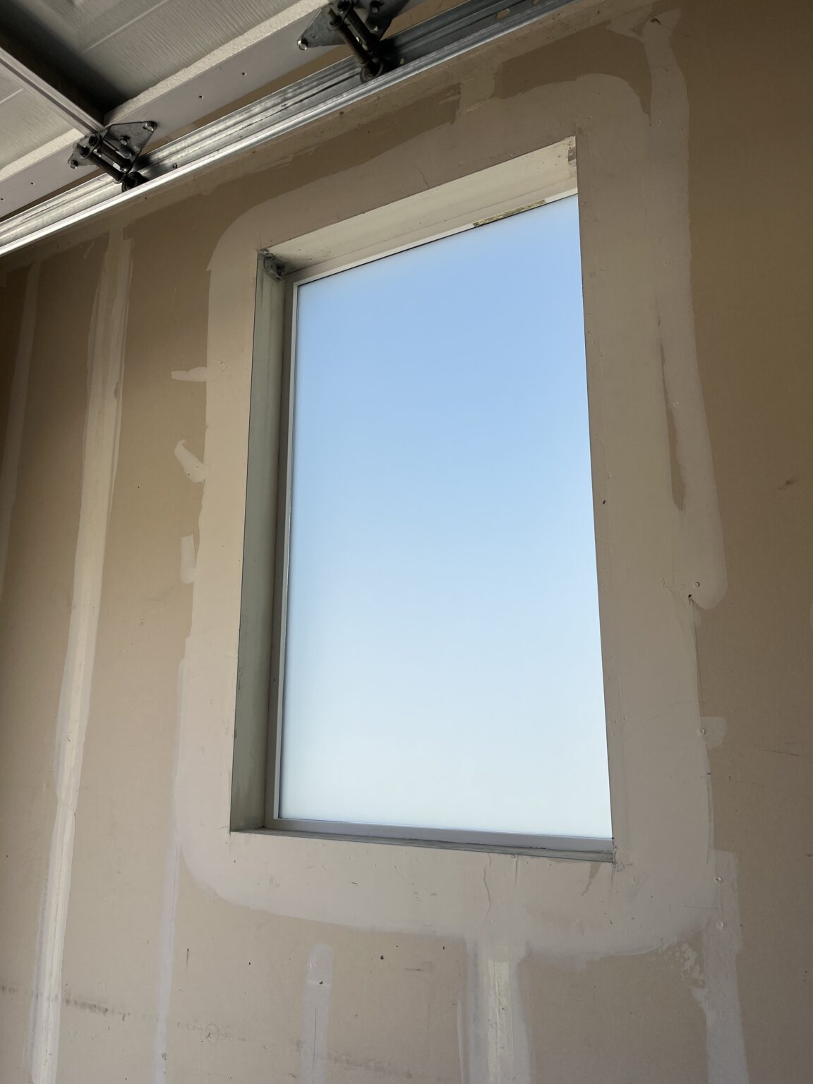 Frosted garage window for privacy